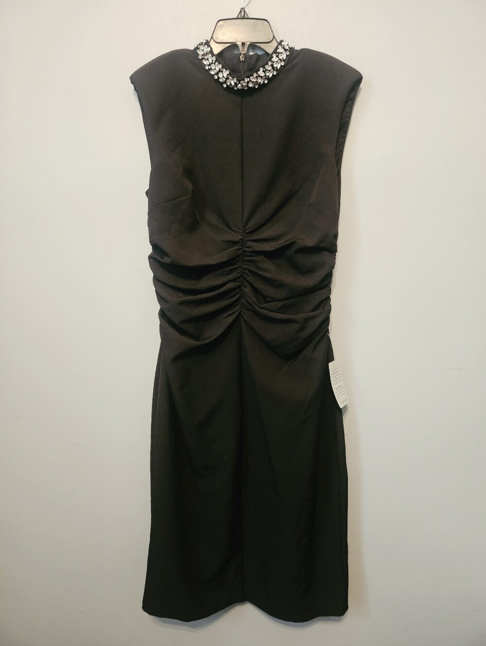 Eliza J Embellished Mock Neck Sheath Dress in Black - Size 10 New